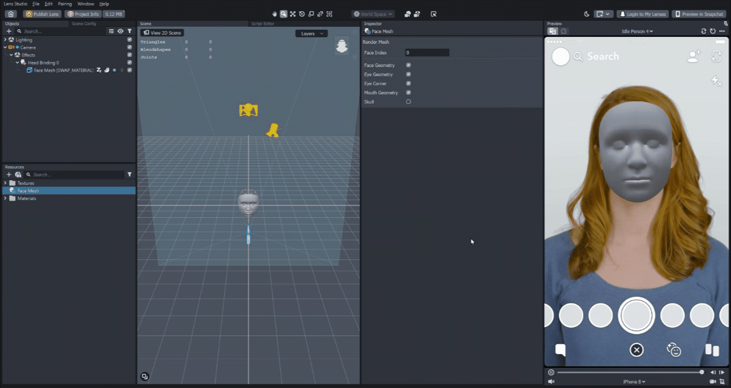 lens studio face mesh