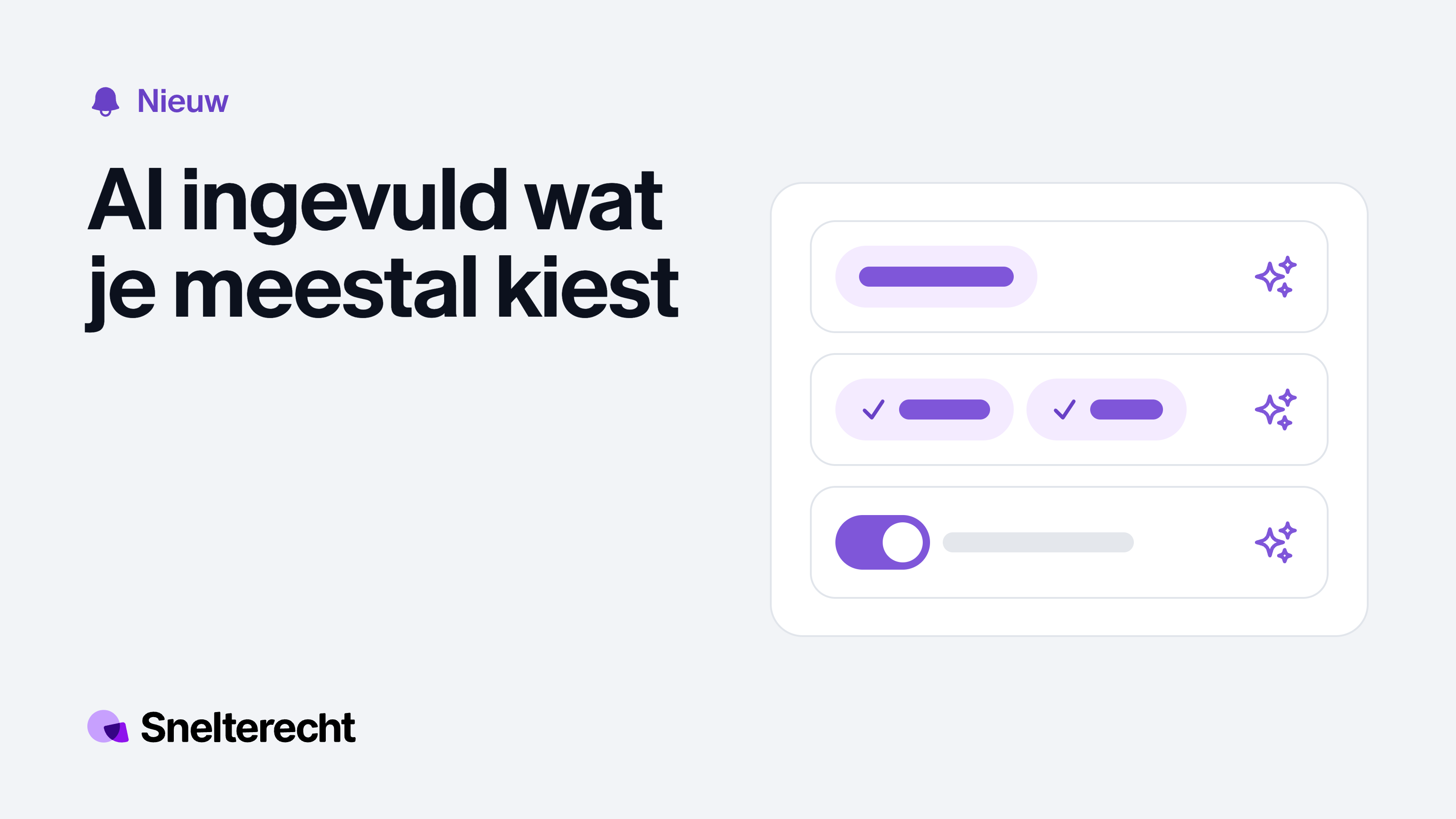Drie velden die al zijn ingevuld met paarse blokjes, elk met een paars sterretje ernaast.