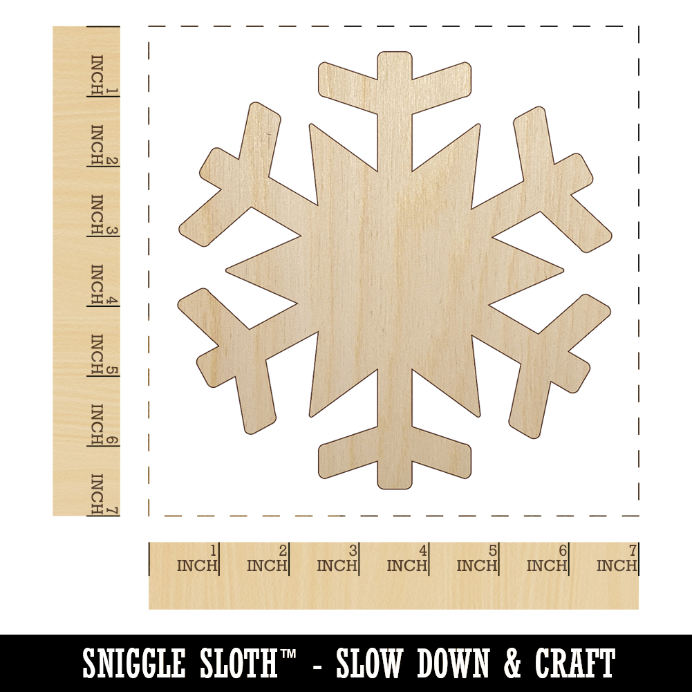 Unfinished Wood Simple Snowflake Shape - Winter Decor - Craft - up to 24  DIY 5 / 1/4