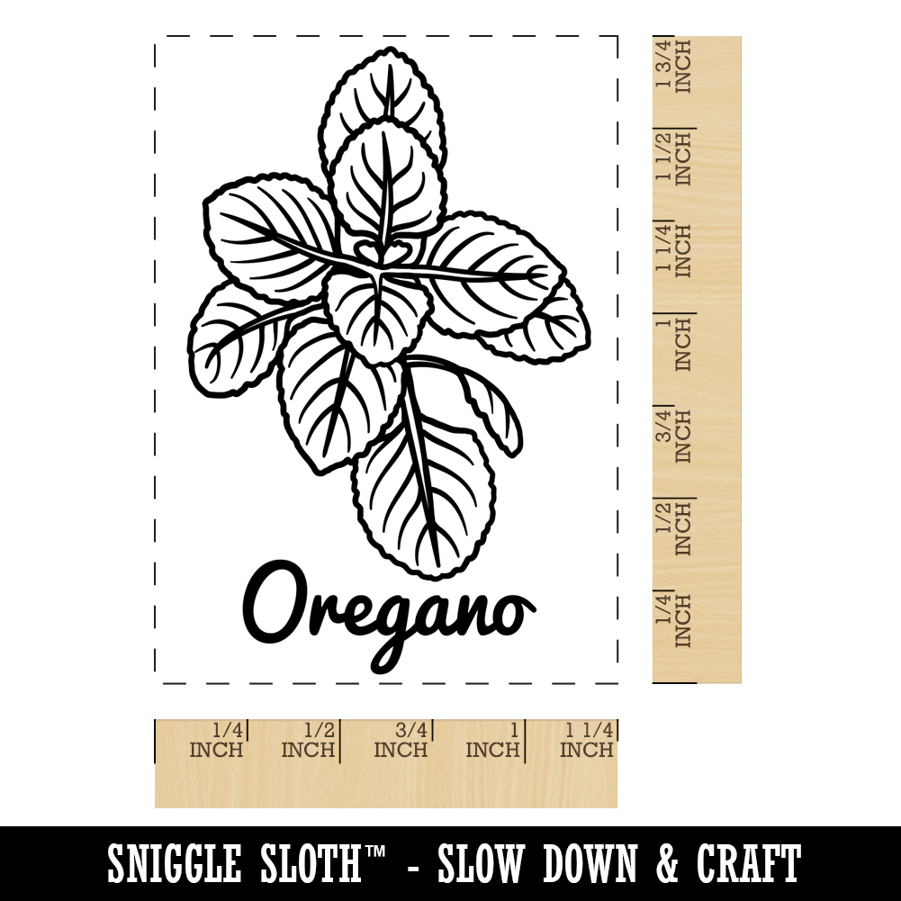 Oregano Herb Label Plant Rectangle Rubber Stamp for Stamping Crafting