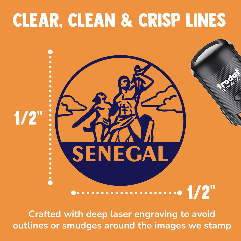 Senegal African Renaissance Monument Self-Inking Rubber Stamp Crafting Planners
