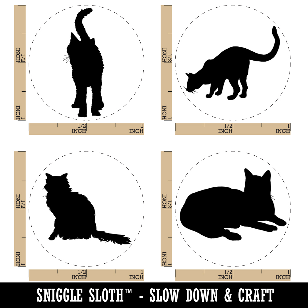 Unmounted Rubber Stamp Solid Cat Silhouette