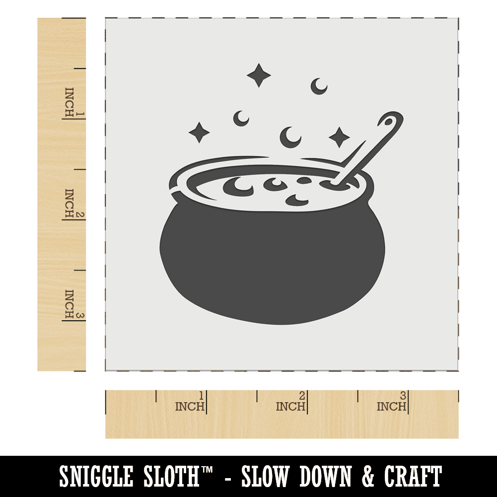 Witch’s Bubbling Cauldron Magic Halloween Wall Cookie DIY Craft Reusable Stencil