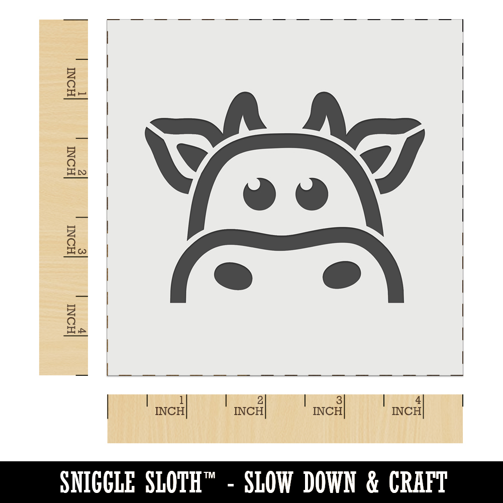 Peeking Cow Wall Cookie DIY Craft Reusable Stencil