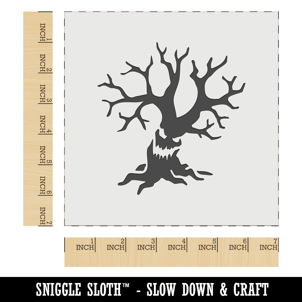 Spooky Hollow Tree Stencil by StudioR12 | Haunted Halloween Art - Mini 4 x  6-inch Reusable Mylar Template | Painting, Chalk, Mixed Media | Use for