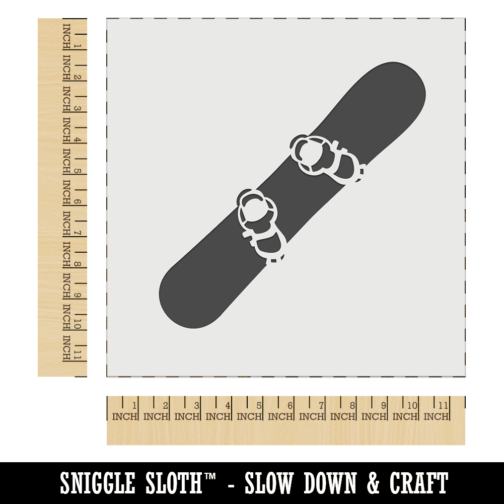 Snowboard with Boot Bindings Wall Cookie DIY Craft Reusable Stencil