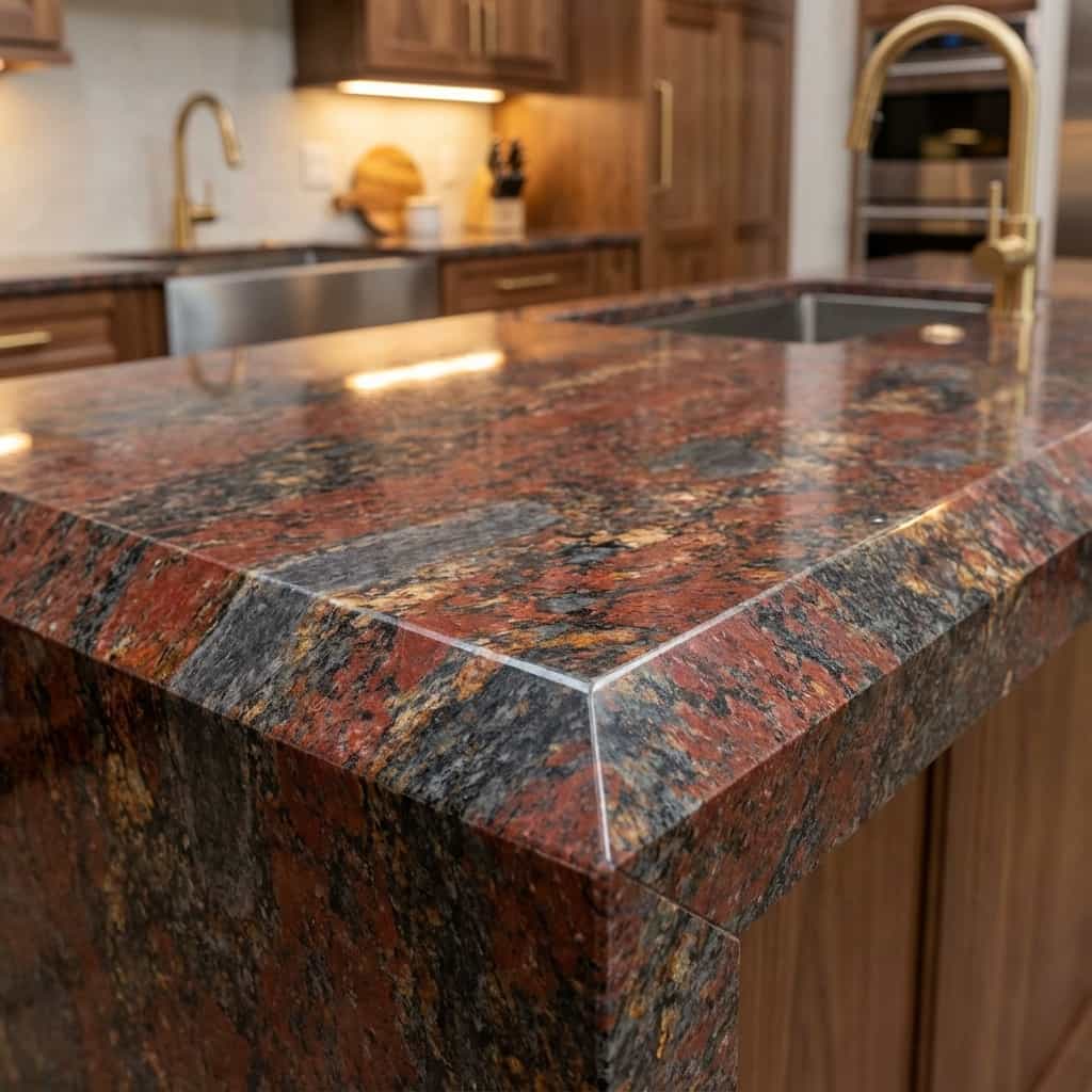 Red Multi Color Edge Detail