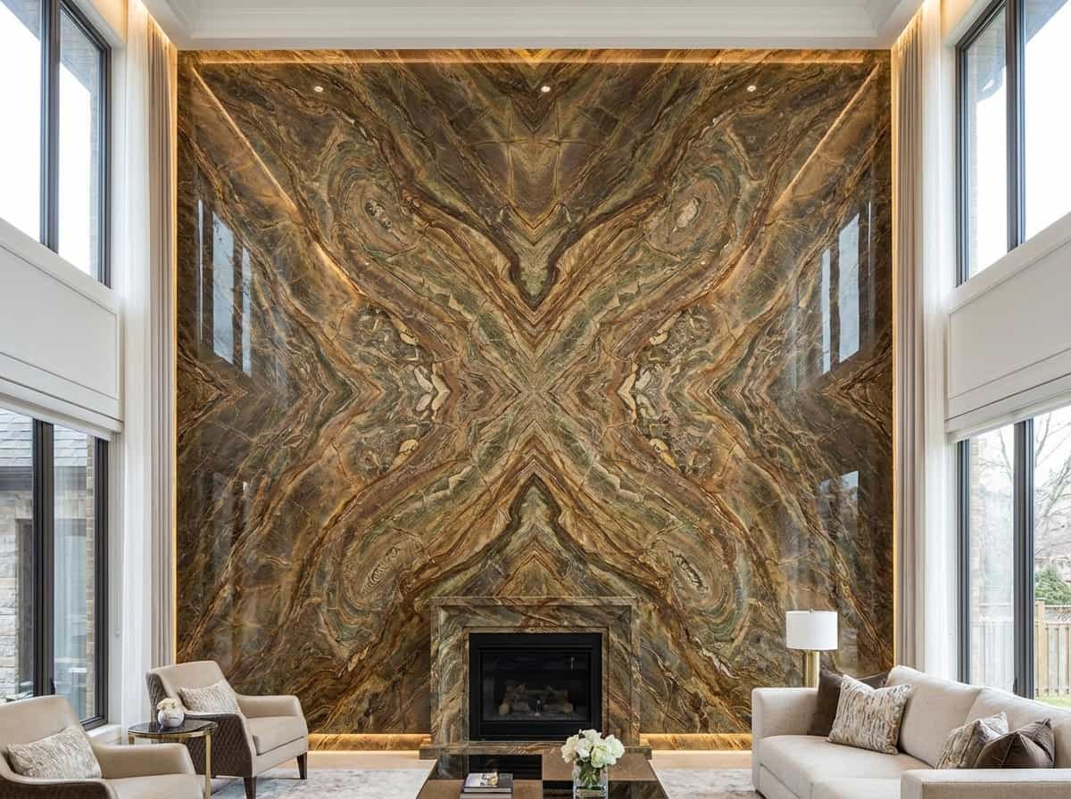 Rainforest Brown Bookmatch View