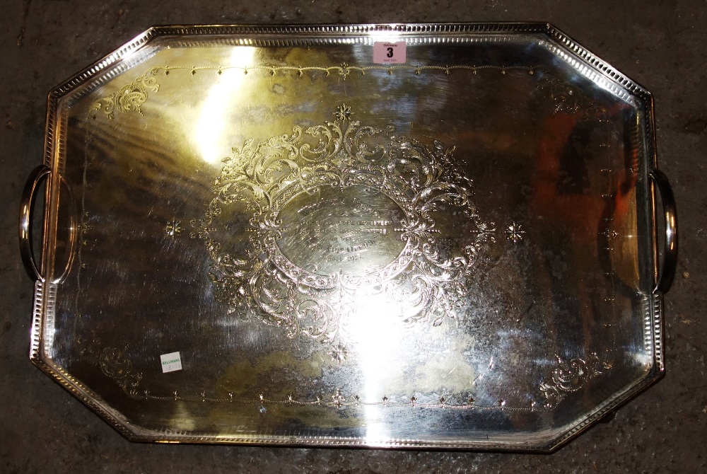 A plated rectangular tray.