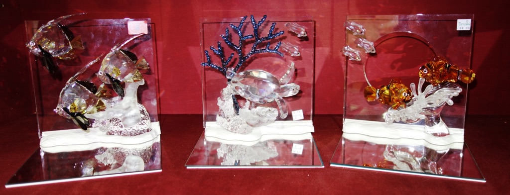A group of three 20th century Swarovski crystal 'Wonders of the Sea' models; 'Harmony', 'Community' and 'Eternity'. (3)