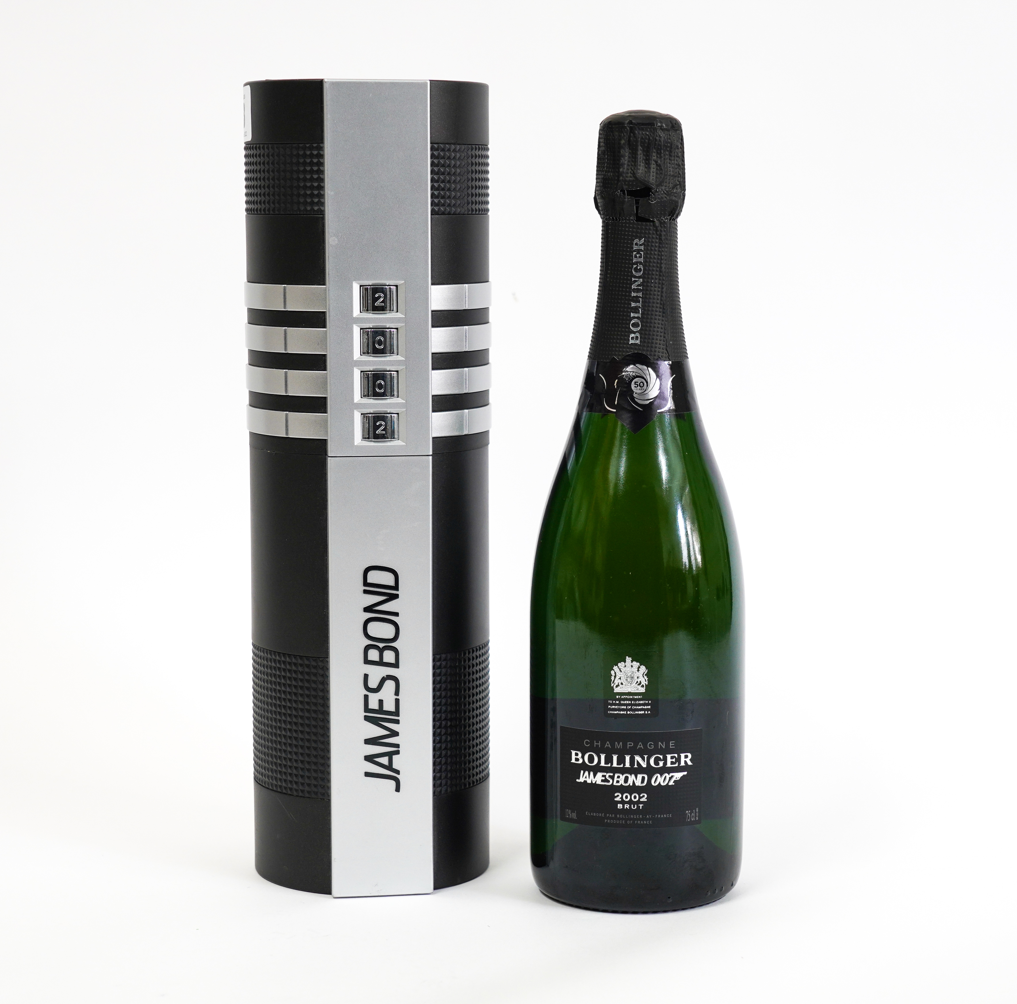 A BOTTLE OF SPECIAL EDITION JAMES BOND 007 50TH ANNIVERSARY BOLLINGER 2002 IN 'SILENCER' COMBINATION CASE