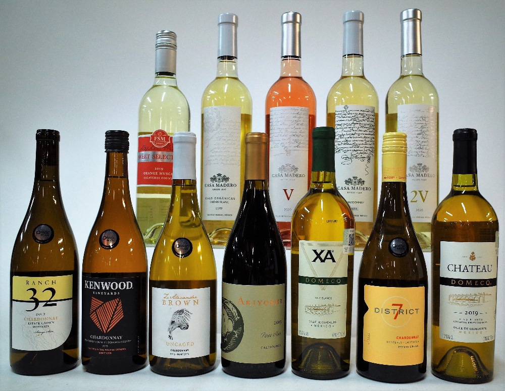 12 BOTTLES AMERICAN AND MEXICAN WHITE WINE