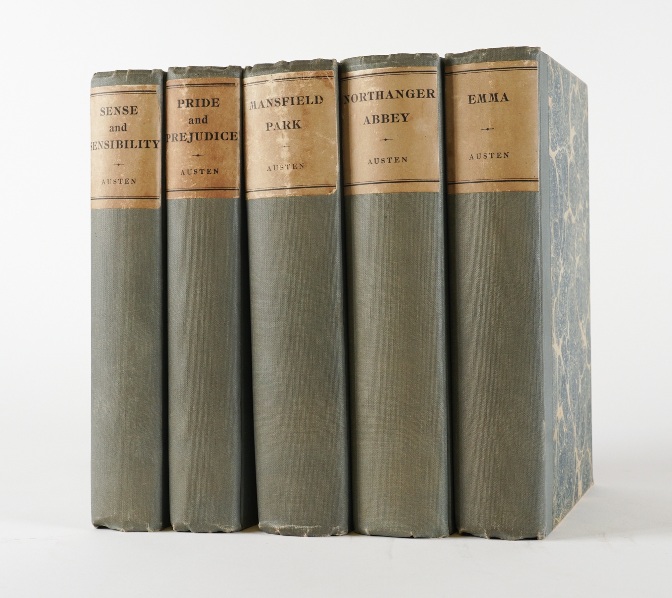 AUSTEN, Jane (1775-1817). The Novels, Oxford, 1923, 5 volumes, large 8vo, coloured frontispieces, original buckram-backed boards. ONE OF 1,000 SETS. (5)
