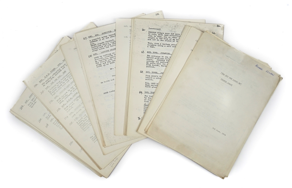 JAMES BOND ‘THE SPY WHO LOVED ME’, 1977 – TWO FILM SCRIPTS BY CHRISTOPHER WOOD, ONE LABELLED ‘MICHAEL WILSON’ (4)