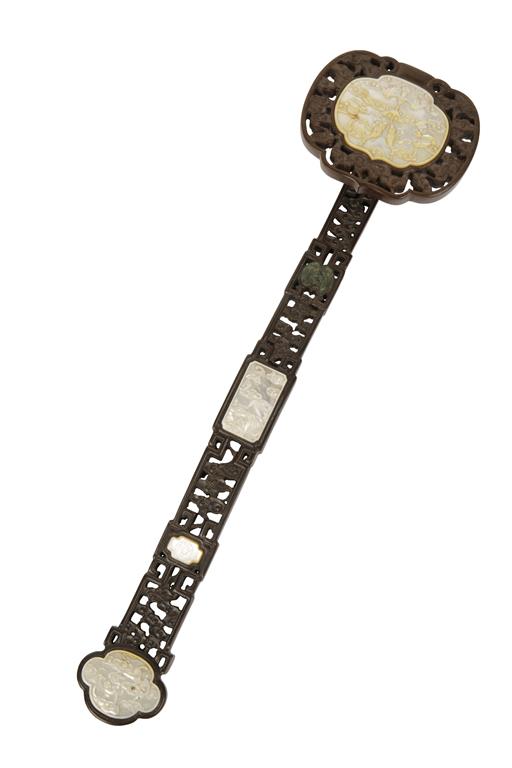 HARDWOOD AND MOTHER OF PEARL RUYI SCEPTRE