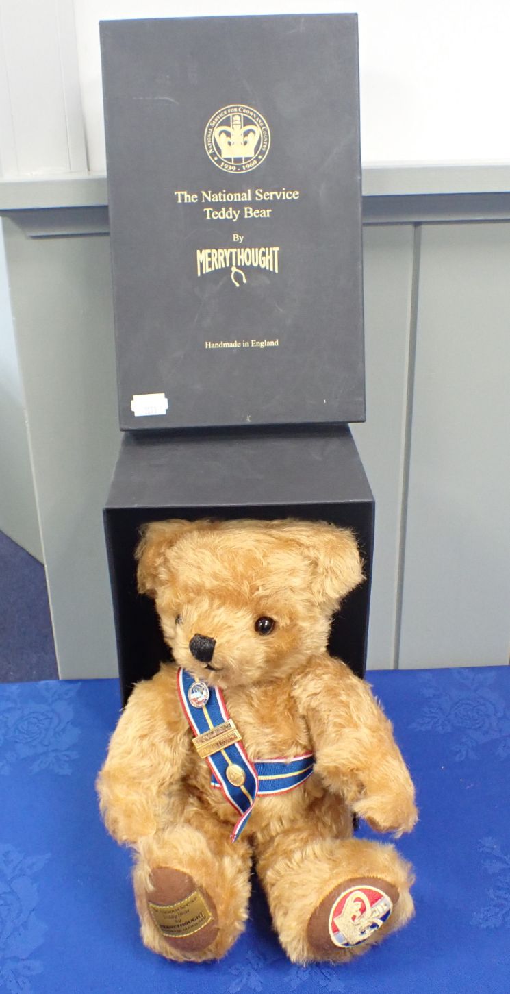 A MERRYTHOUGHT NATIONAL SERVICE TEDDY BEAR