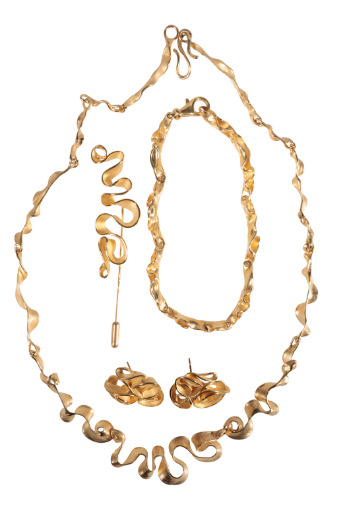 A MODERN SUITE OF 9CT GOLD JEWELLERY