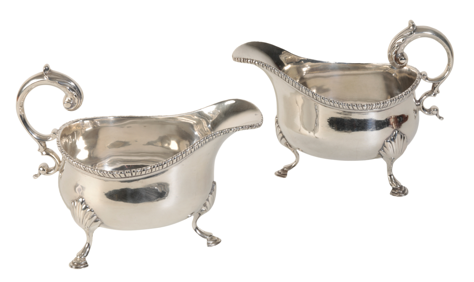 A PAIR OF VICTORIAN SILVER SAUCE BOATS