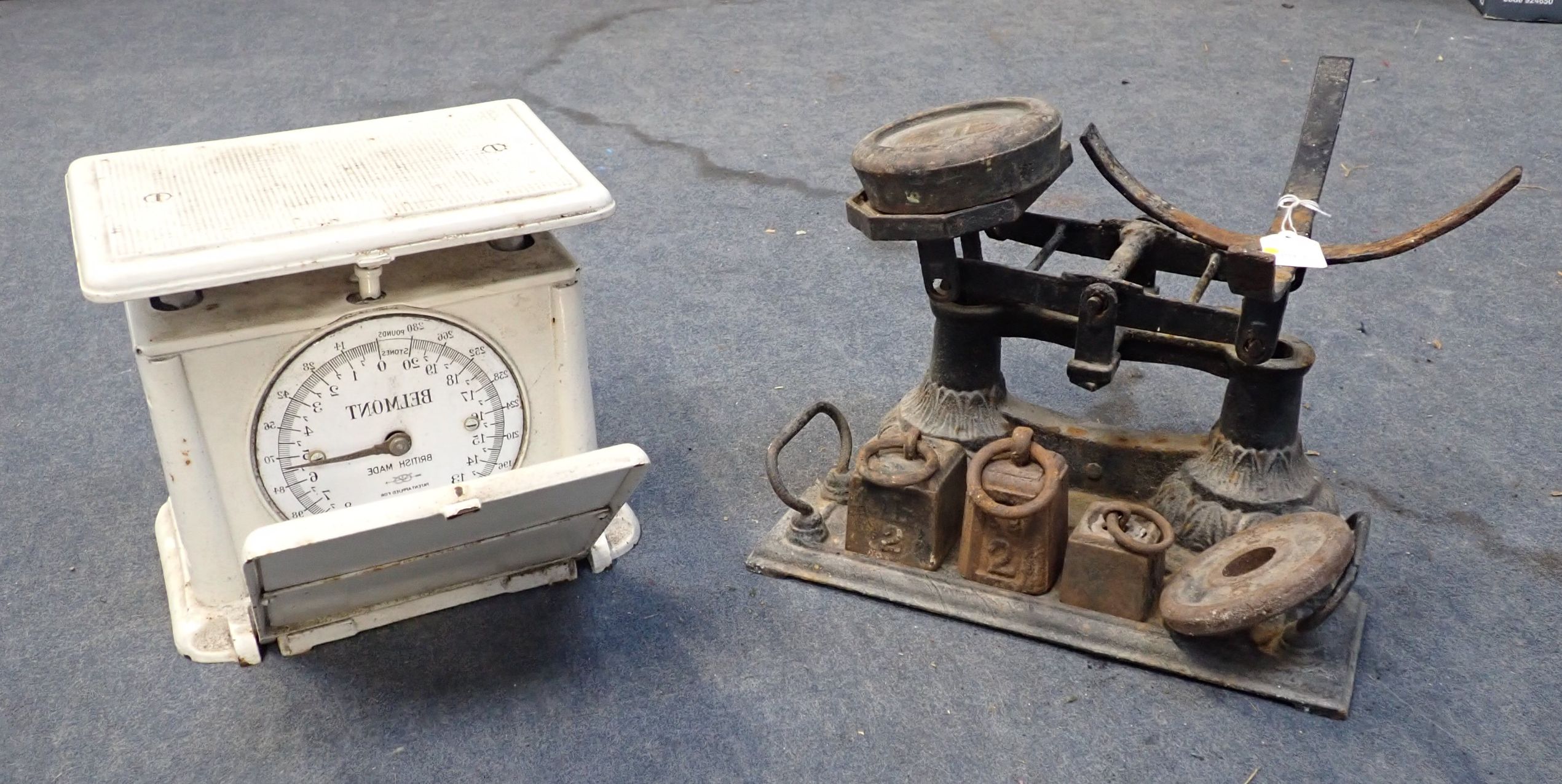 A SET OF VICTORIAN CAST IRON SCALES