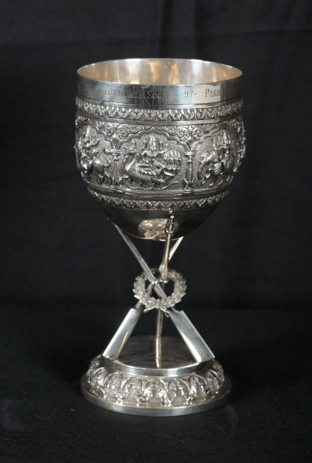 AN INDIAN SILVER PRESENTATION CUP