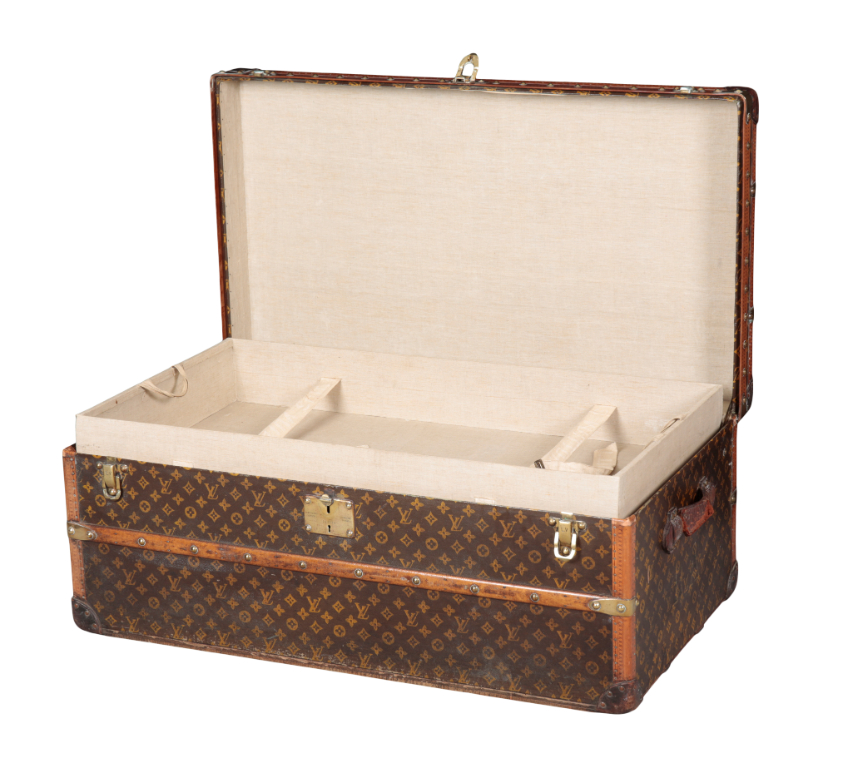 Sold at Auction: Louis Vuitton travel trunk in wood, leather and
