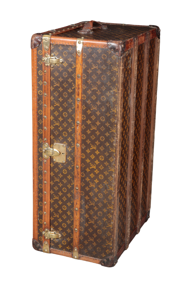 Sold at Auction: Large Louis Vuitton Brass, Leather, Wood and Card