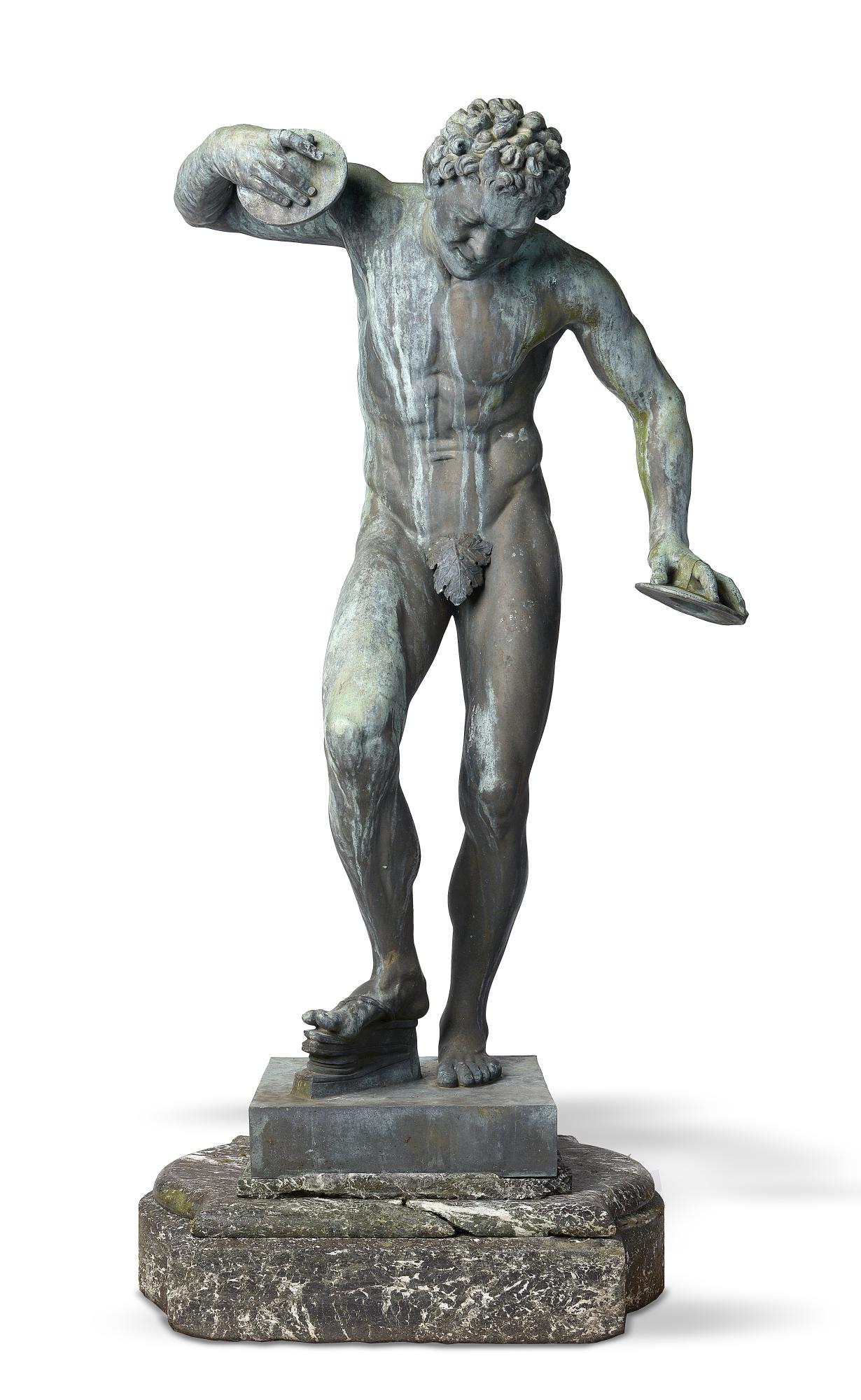 After Pietro Cipriano:  A bronze dancing Faun Italian, last quarter 19th century  on marble base the bronze 142cm high; 164cm overall Provenance:...
