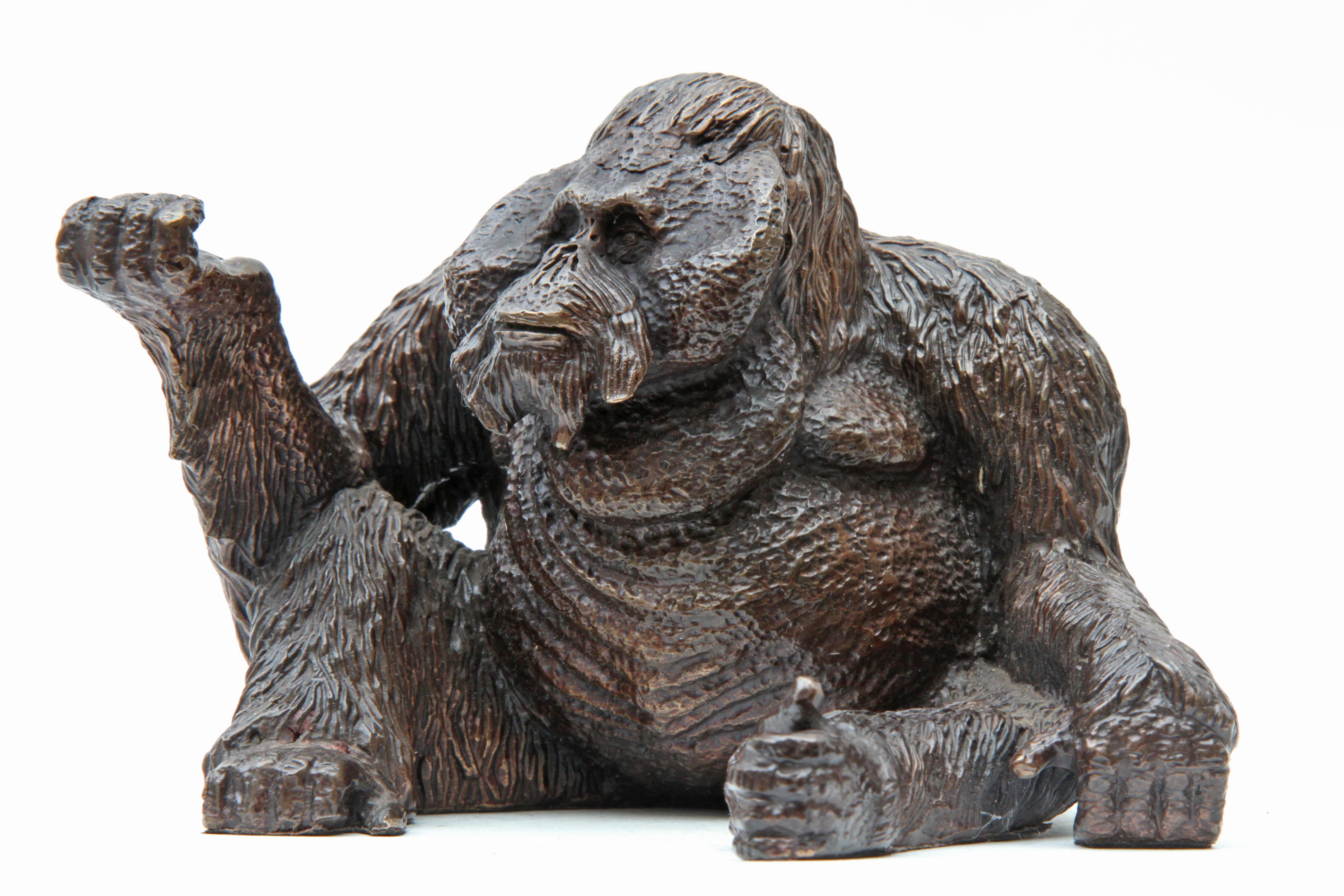 Sitting Orang-utan Bronze 12cm high by 14cm wide by 12cm deep