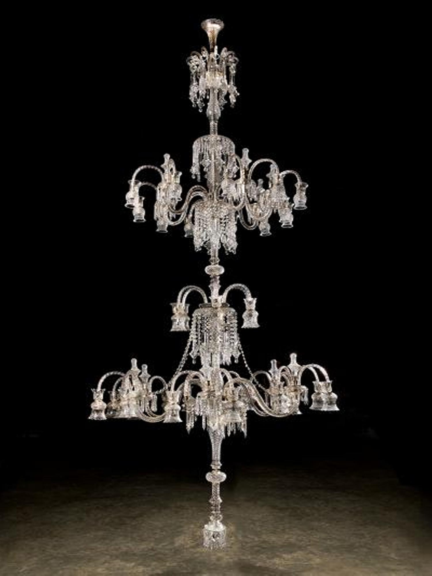 A magnificent and monumental cut glass chandelier modern 430cm high by 180cm diameter