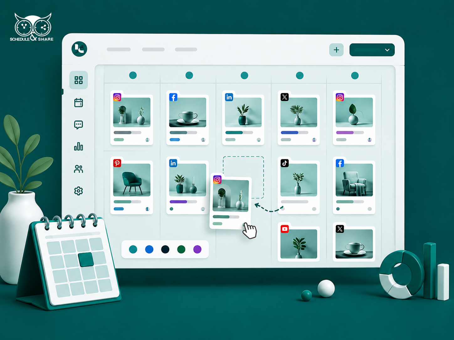Visual calendar built for content creators