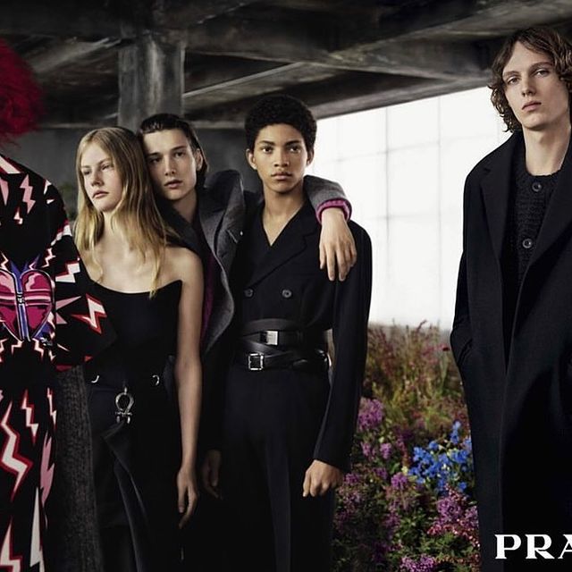 A recap from the Prada FW 2019 campaign.  Big thanks to @ashleybrokaw !! Photographer @willyvanderperre  Styling #olivierrizzo  Make-up @lucia_pieroni  Hair @anthonyturnerhair  Such an honour to work with this team😊