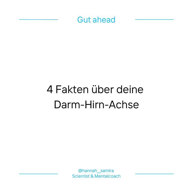 Der Darm und das Gehirn kommunizieren über mehrere Wege - zusammenfassend spricht man von der Darm-Hirn Achse. 

Gut ahead,
Hannah 

#darmhirn #darmgesundheit #holistischegesundheit