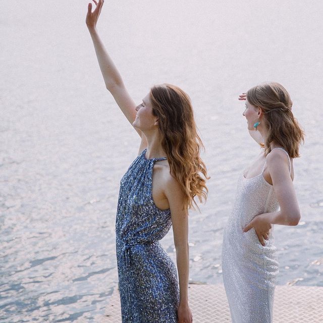 me and @gertrudprintzlau waving goodbye to all our worries at work for @luisabeccaria 🌞