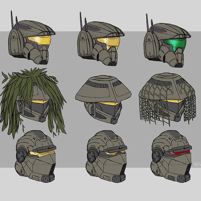 Where my @halo fans at?? 🕹️🎮

Halo inspired Helmet Concepts I drew up last year 

Always loved the halo series especially the concept Art created by @tstylianides , perhaps I should breath some new life into these designs with the skills I have learnt now? 

#digitalart #halofanart #halo #haloconceptart