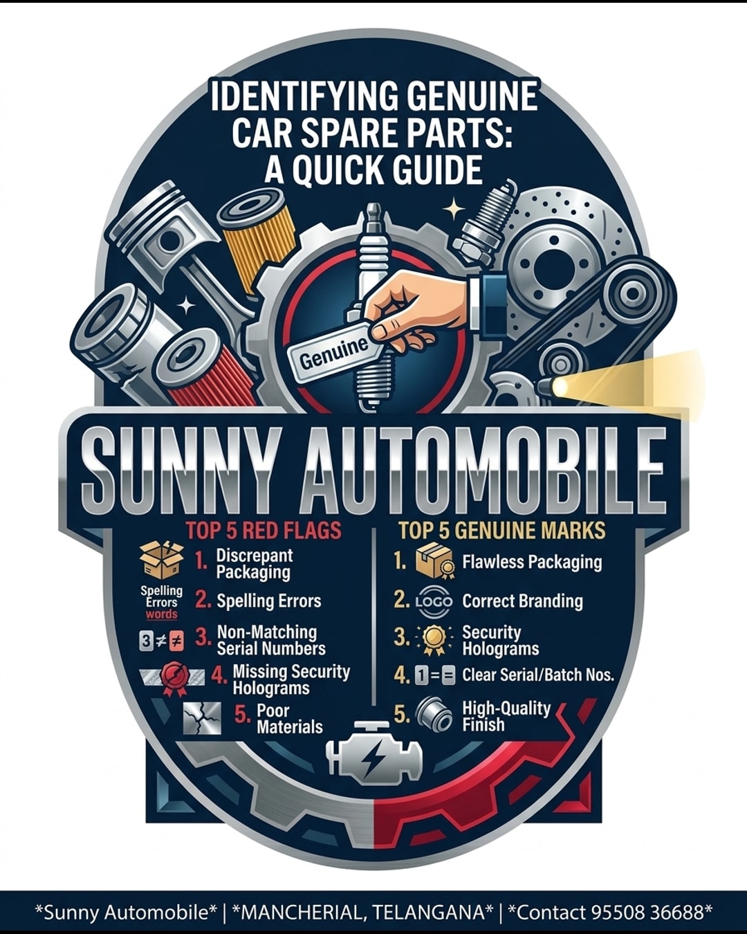 We've seen it all when it comes to car spare parts â the real and the fake. At Sunny Automobile, we're all abo