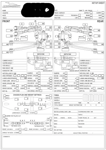Setup Sheet Blank