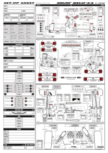 XRAY XB8 23 C-Hub Setup Sheet Editable