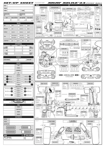 XRAY XB8E 23 Pivot Ball Setup Sheet Blank