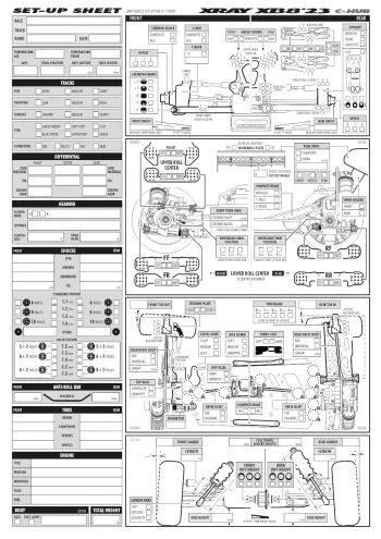 XRAY XB8 23 C-Hub Setup Sheet Blank