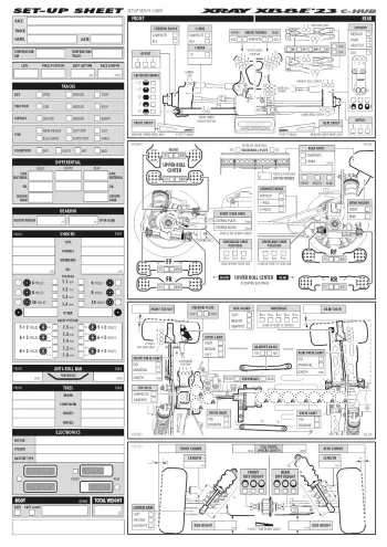 XRAY XB8E 23 C-Hub Setup Sheet Blank