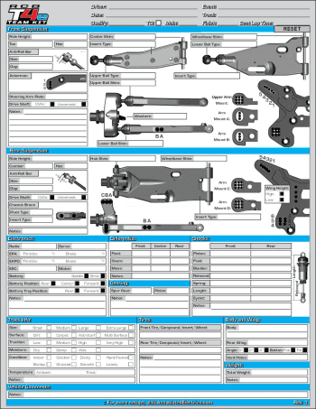 Setup Sheet Editable