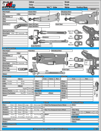 Setup Sheet Blank