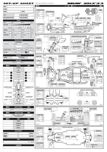 XRAY XB2 '23 Setup Sheet Blank