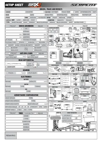 Setup Sheet Blank