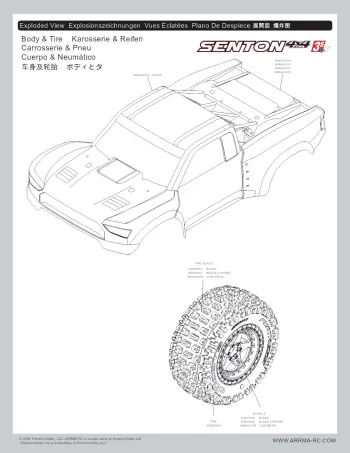 ARRMA Senton BLX Exploded View