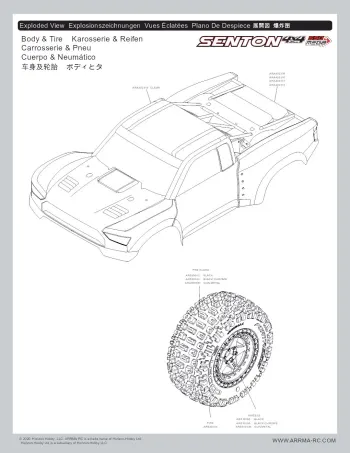 ARRMA Senton MEGA Exploded View