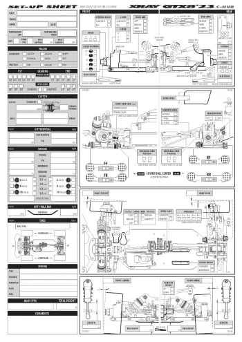 XRAY GTX8 '23 Setup Sheet (Blank)