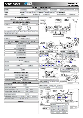Setup Sheet (Editable)