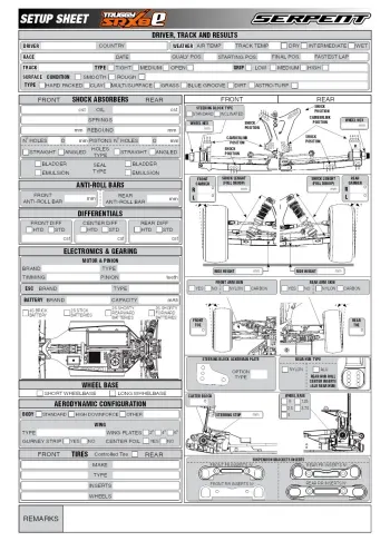 Setup Sheet (Blank)