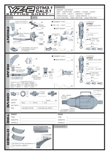 Setup Sheet (Blank)